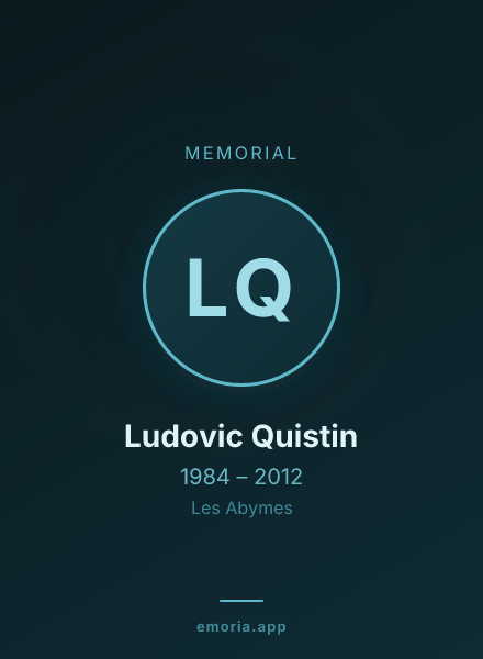 Memorial portrait of Ludovic Quistin