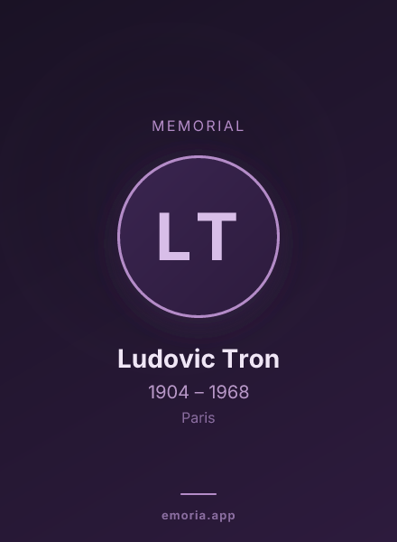 Memorial portrait of Ludovic Tron