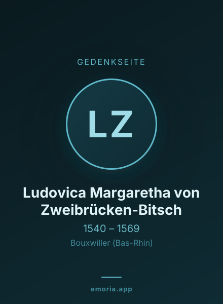 Gedenkportrait von Ludovica Margaretha von Zweibrücken-Bitsch