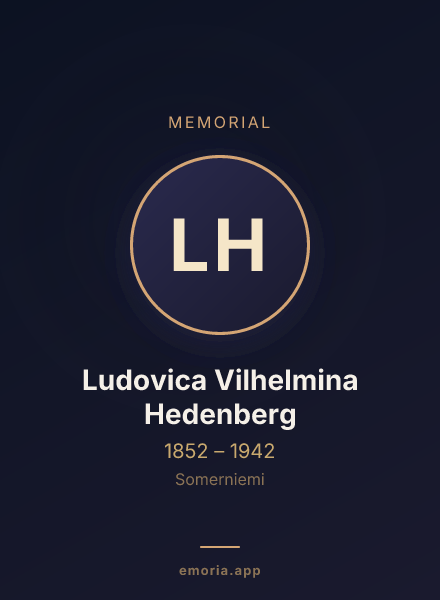 Memorial portrait of Ludovica Vilhelmina Hedenberg