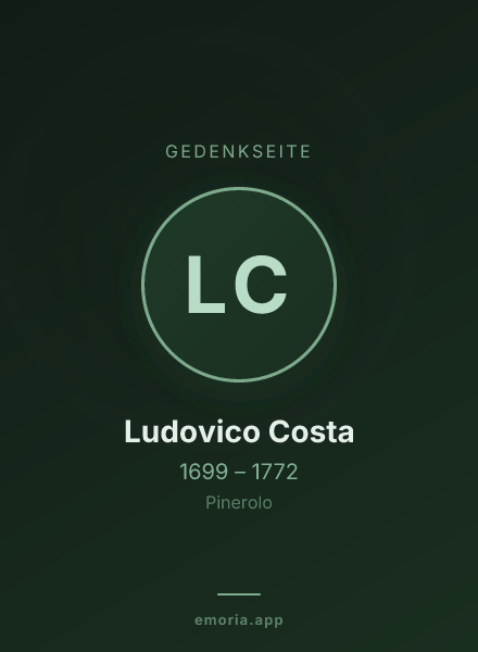 Gedenkportrait von Ludovico Costa