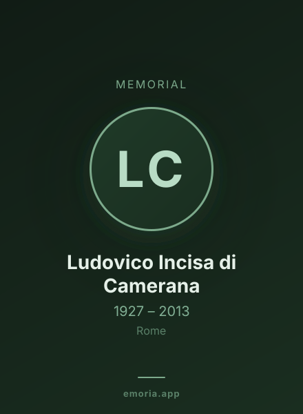 Memorial portrait of Ludovico Incisa di Camerana