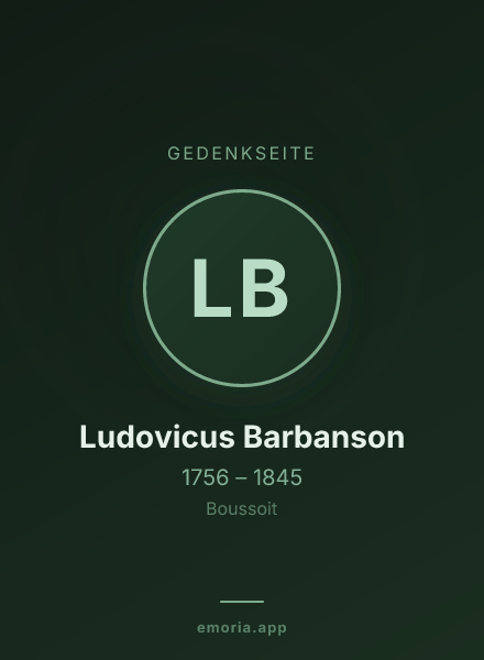 Gedenkportrait von Ludovicus Barbanson