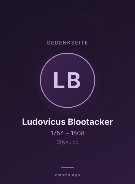 Gedenkportrait von Ludovicus Blootacker