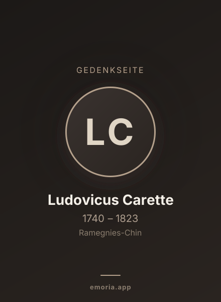 Gedenkportrait von Ludovicus Carette