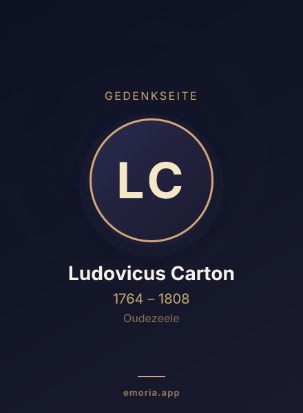 Gedenkportrait von Ludovicus Carton