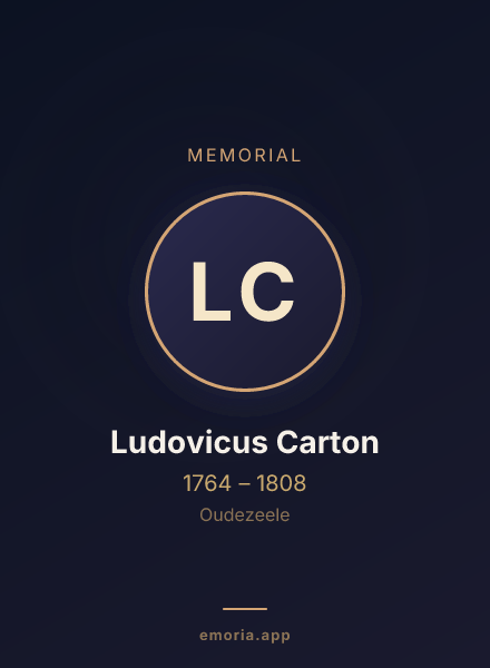 Memorial portrait of Ludovicus Carton
