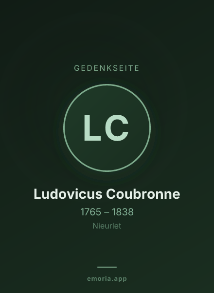 Gedenkportrait von Ludovicus Coubronne