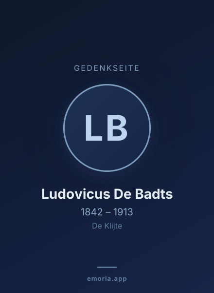 Gedenkportrait von Ludovicus De Badts
