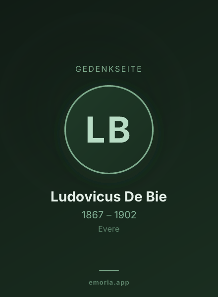 Gedenkportrait von Ludovicus De Bie