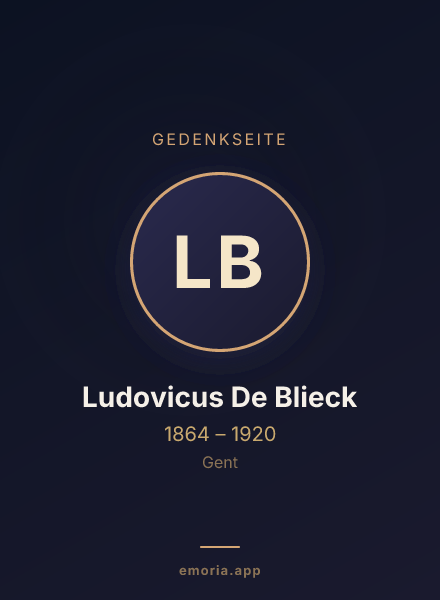 Gedenkportrait von Ludovicus De Blieck