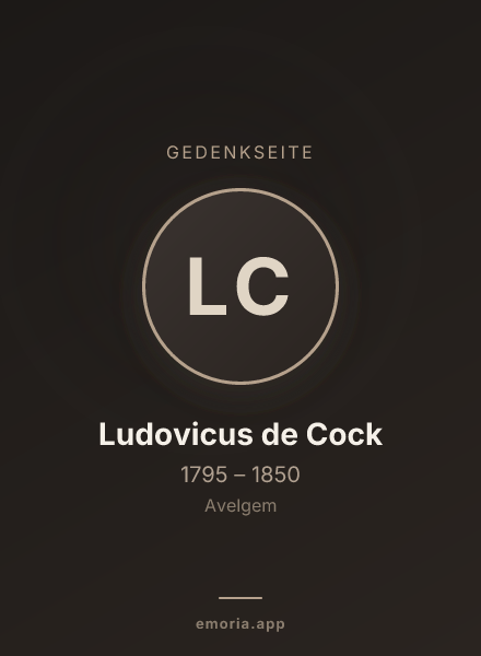 Gedenkportrait von Ludovicus de Cock
