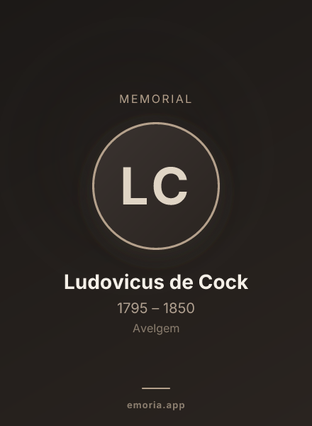 Memorial portrait of Ludovicus de Cock