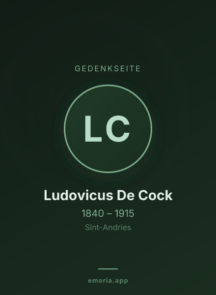 Gedenkportrait von Ludovicus De Cock