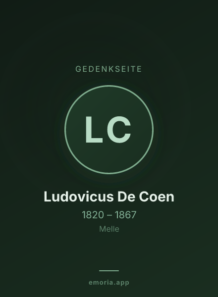 Gedenkportrait von Ludovicus De Coen