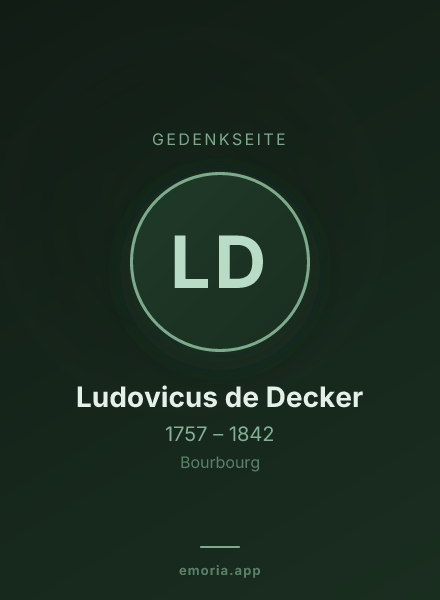 Gedenkportrait von Ludovicus de Decker