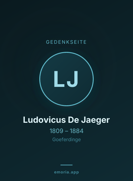 Gedenkportrait von Ludovicus De Jaeger