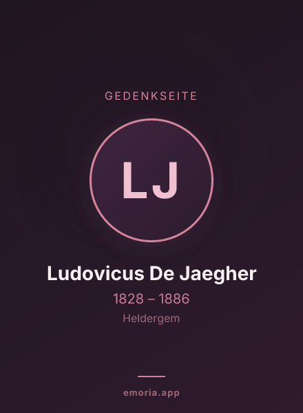 Gedenkportrait von Ludovicus De Jaegher