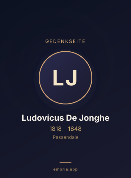 Gedenkportrait von Ludovicus De Jonghe