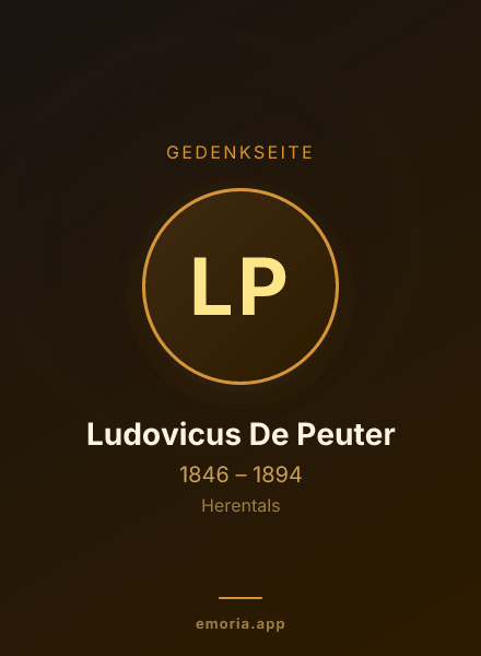 Gedenkportrait von Ludovicus De Peuter