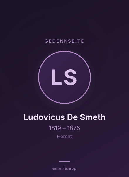 Gedenkportrait von Ludovicus De Smeth