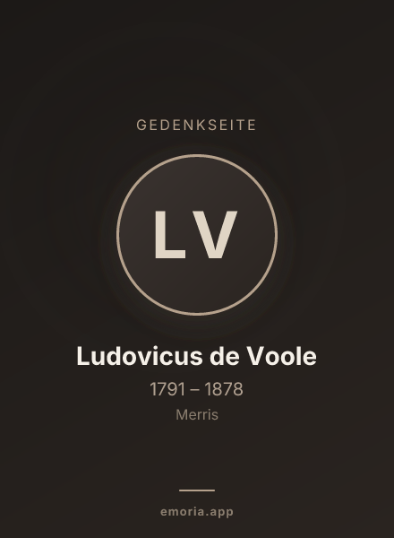 Gedenkportrait von Ludovicus de Voole