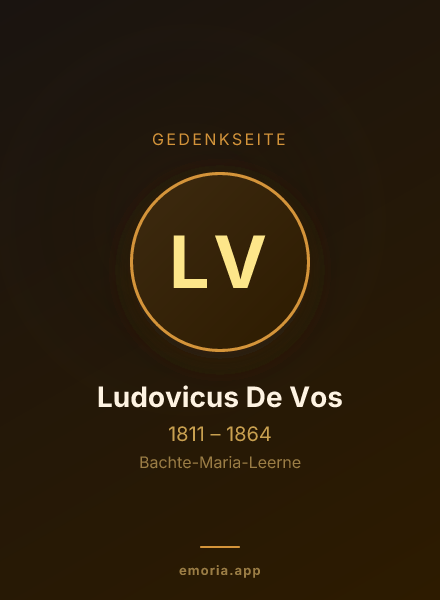 Gedenkportrait von Ludovicus De Vos