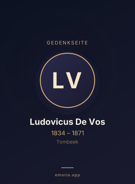 Gedenkportrait von Ludovicus De Vos