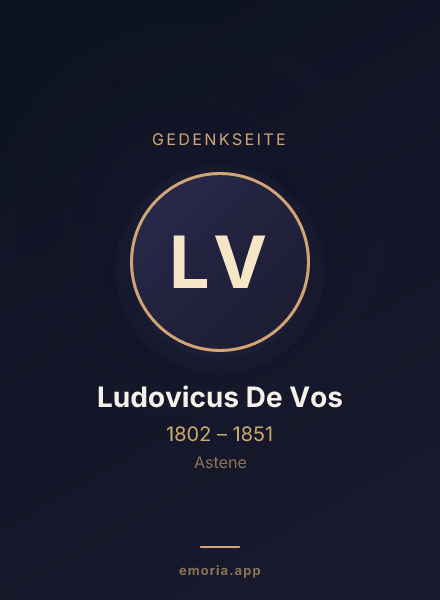 Gedenkportrait von Ludovicus De Vos
