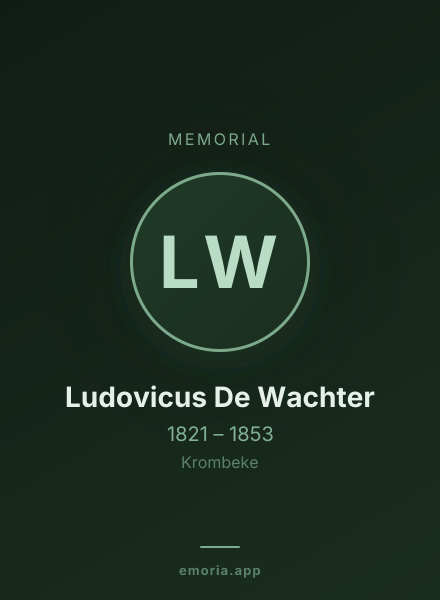 Memorial portrait of Ludovicus De Wachter