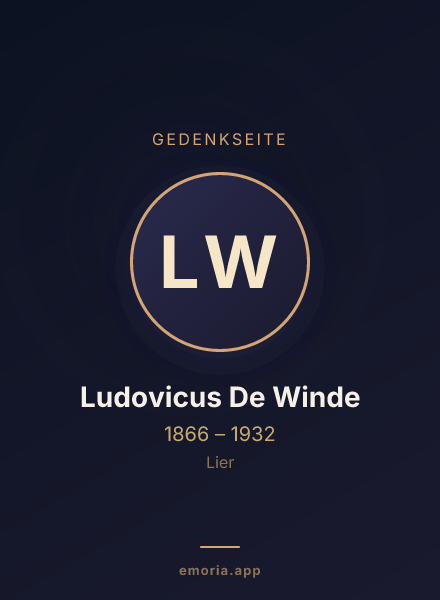 Gedenkportrait von Ludovicus De Winde