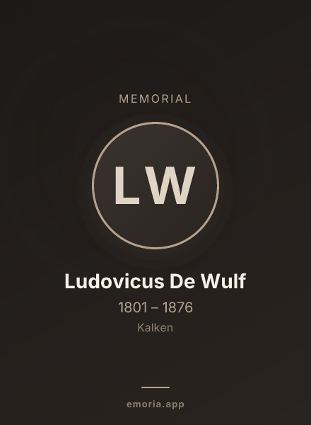 Memorial portrait of Ludovicus De Wulf