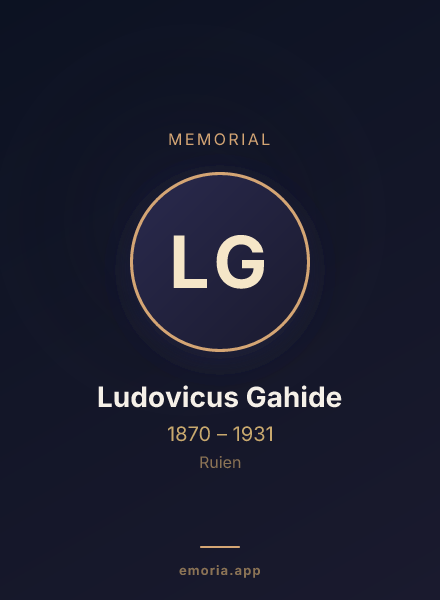 Memorial portrait of Ludovicus Gahide