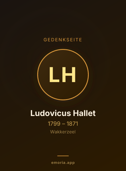 Gedenkportrait von Ludovicus Hallet