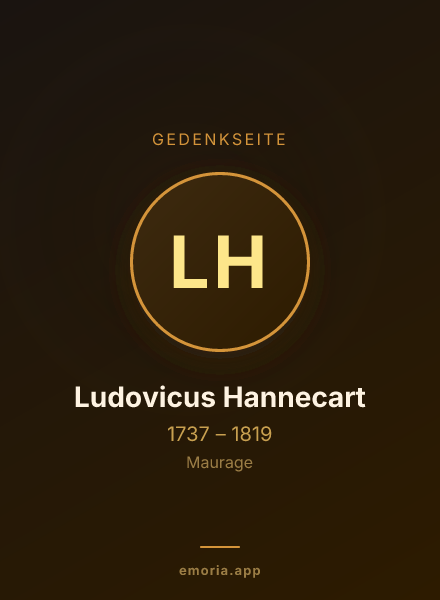 Gedenkportrait von Ludovicus Hannecart
