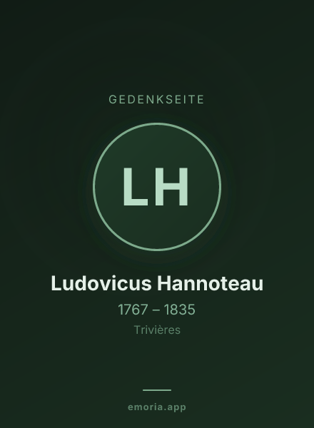 Gedenkportrait von Ludovicus Hannoteau