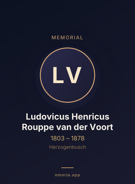 Memorial portrait of Ludovicus Henricus Rouppe van der Voort
