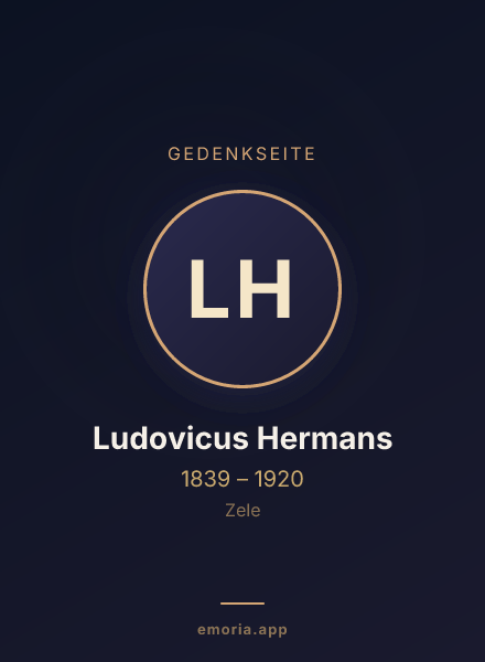 Gedenkportrait von Ludovicus Hermans