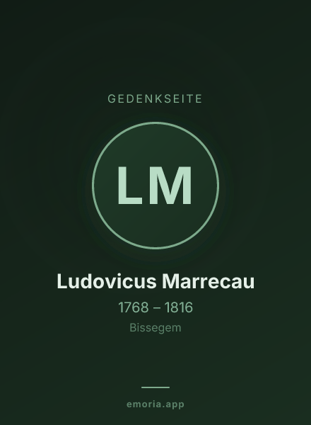 Gedenkportrait von Ludovicus Marrecau