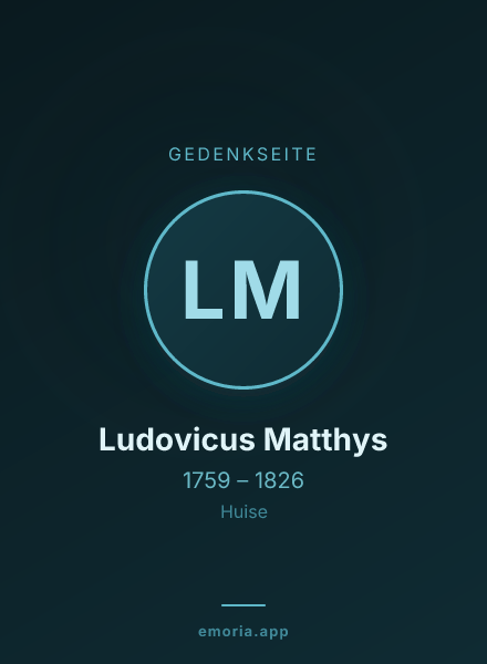 Gedenkportrait von Ludovicus Matthys