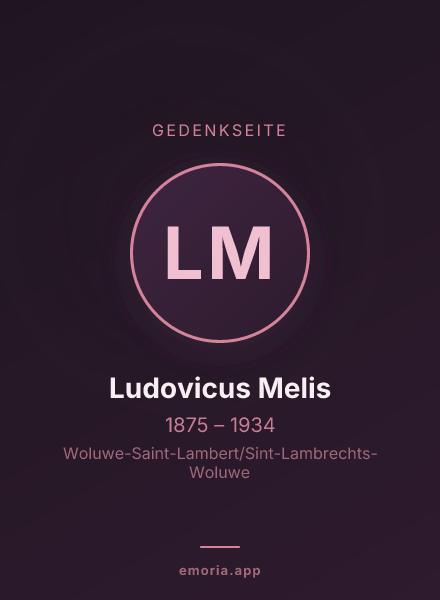 Gedenkportrait von Ludovicus Melis