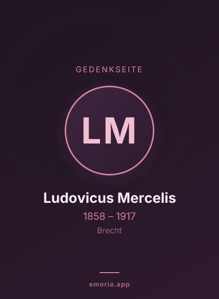 Gedenkportrait von Ludovicus Mercelis