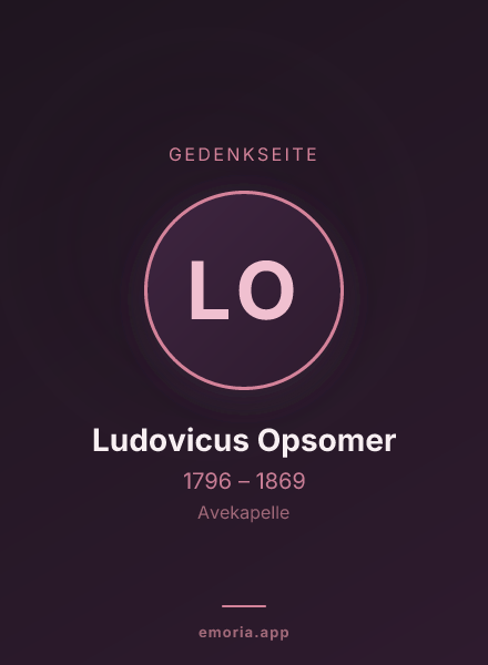 Gedenkportrait von Ludovicus Opsomer