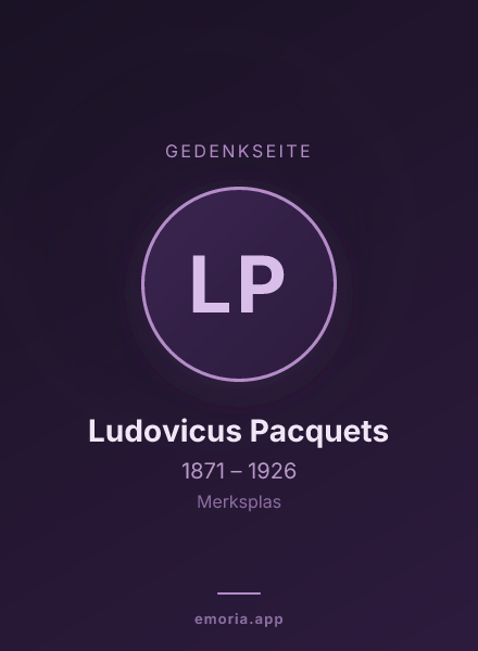Gedenkportrait von Ludovicus Pacquets