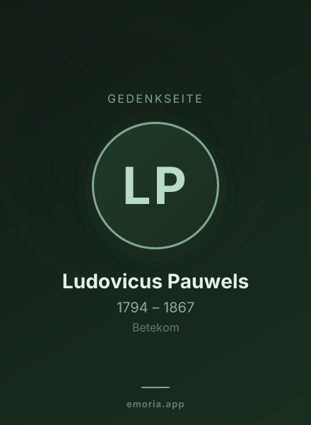 Gedenkportrait von Ludovicus Pauwels