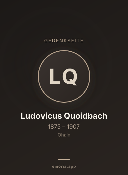 Gedenkportrait von Ludovicus Quoidbach