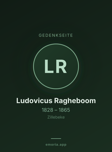 Gedenkportrait von Ludovicus Ragheboom