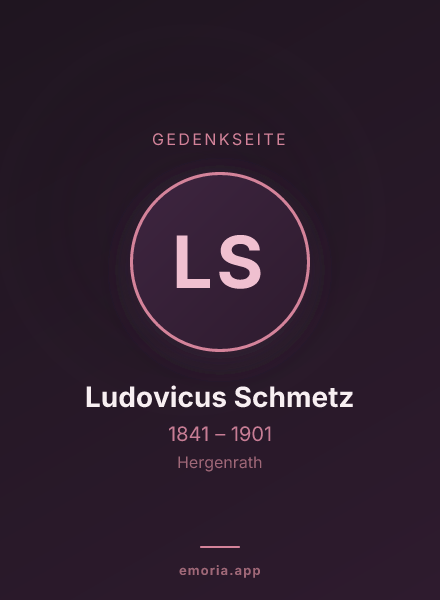 Gedenkportrait von Ludovicus Schmetz