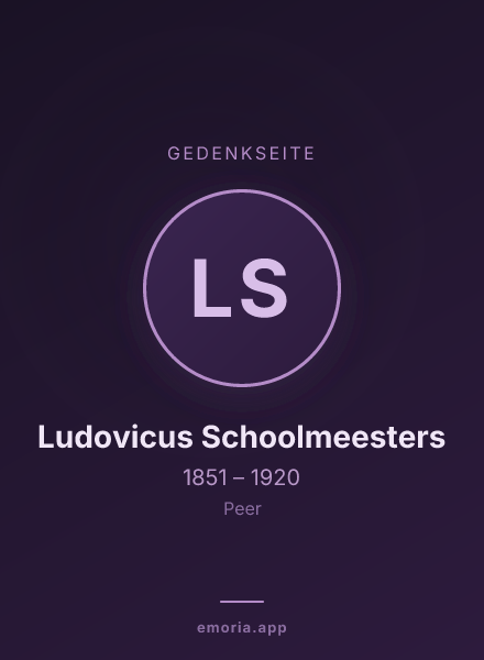 Gedenkportrait von Ludovicus Schoolmeesters