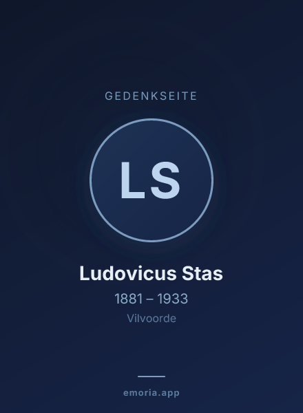 Gedenkportrait von Ludovicus Stas